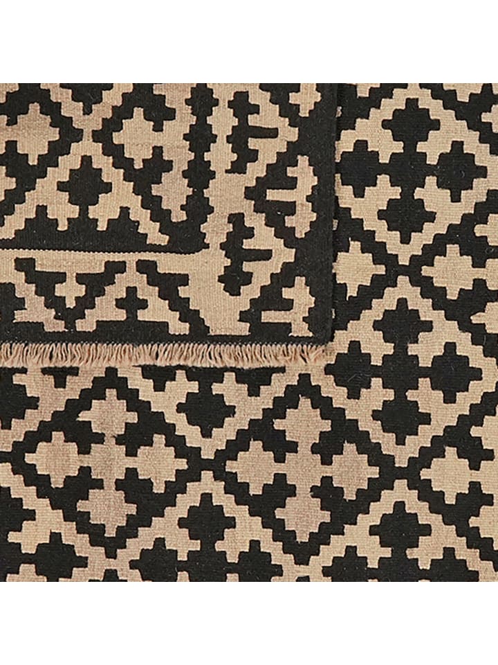 Rugtales Schurwoll-Teppich in Creme/ Schwarz günstig kaufen 200x152 cm