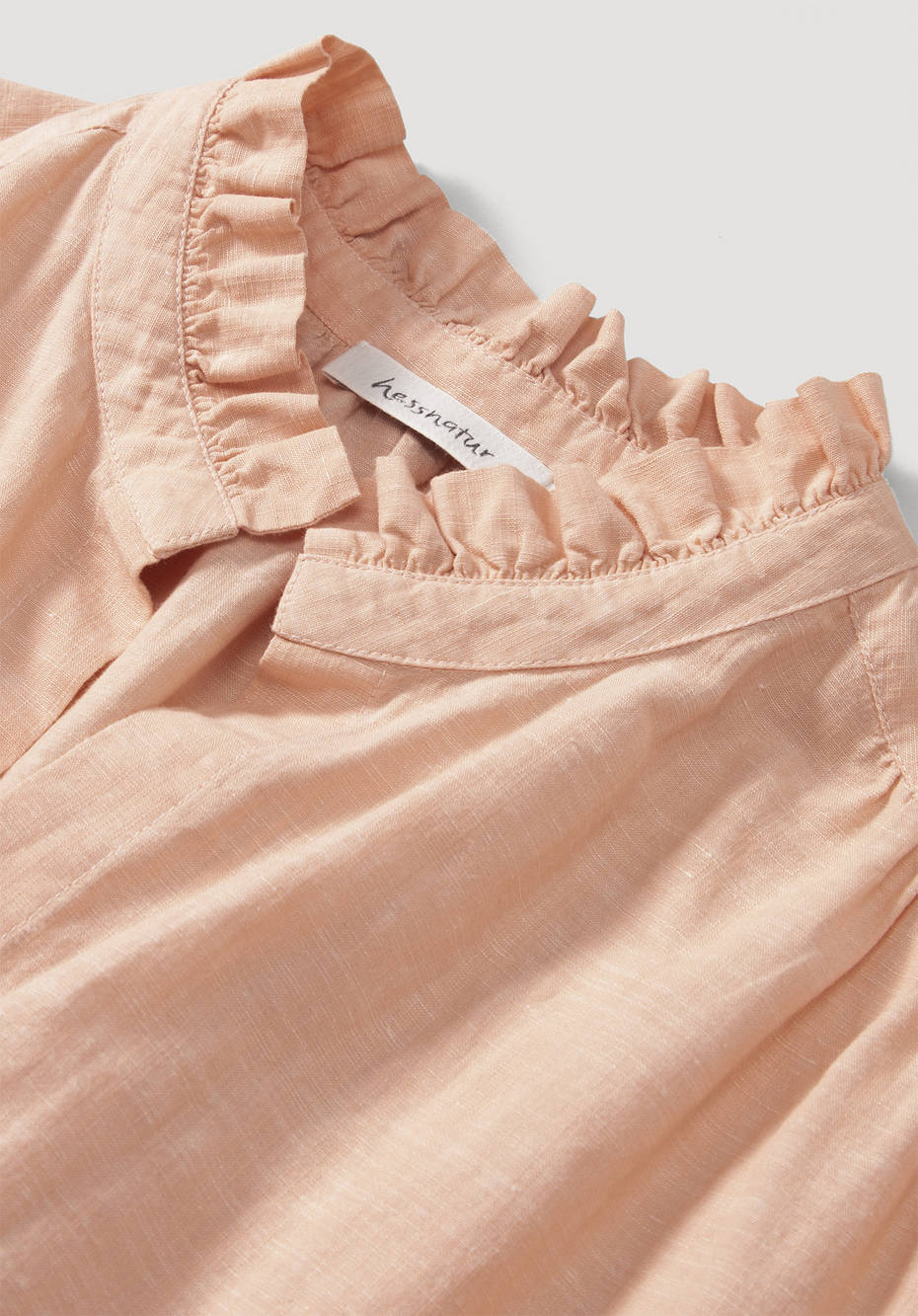 Kleid mit Rüschen aus Bio-Baumwolle und Leinen