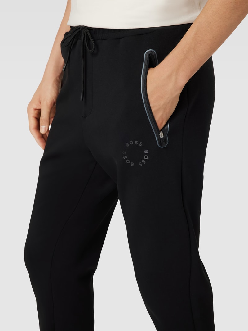 Sweatpants mit Label-Print Modell 'Hadiko' in schwarz