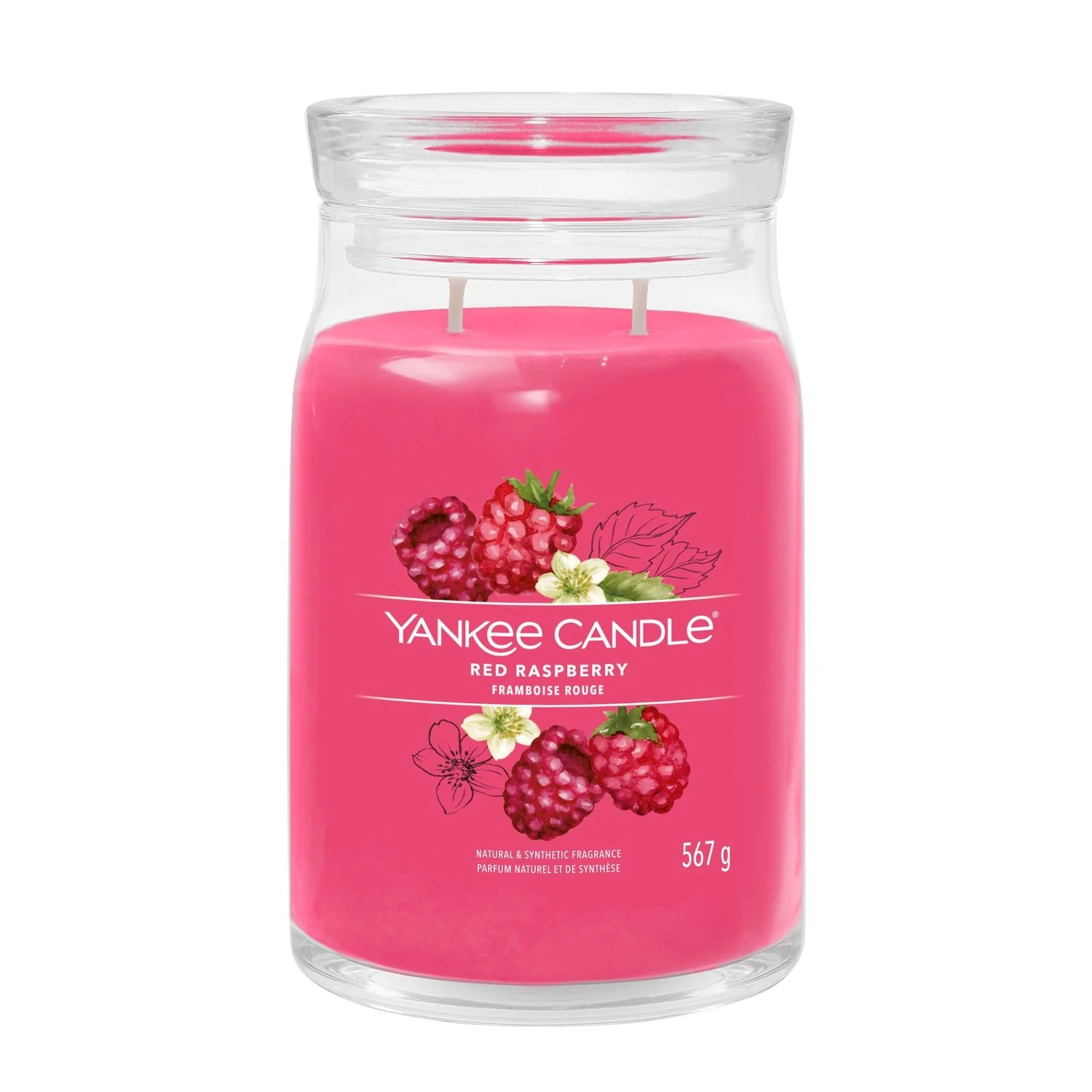 Vela aromática Signature Jar Candles com aroma de framboesa vermelha