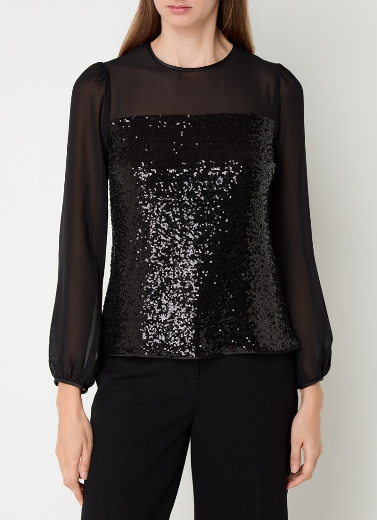 Hobbs Zariah semi-transparent top with sequins