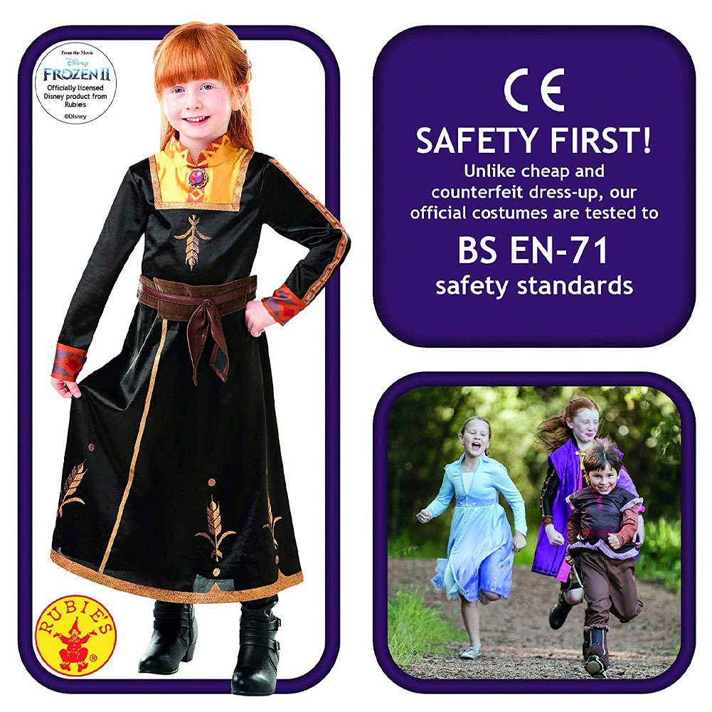 Rubie´s Kostüm Anna Eiskönigin Kinderkostüm, Frozen 2 Kostüm für Mädchen, Prinzessi, Anna Frozen Kinderkostüm L