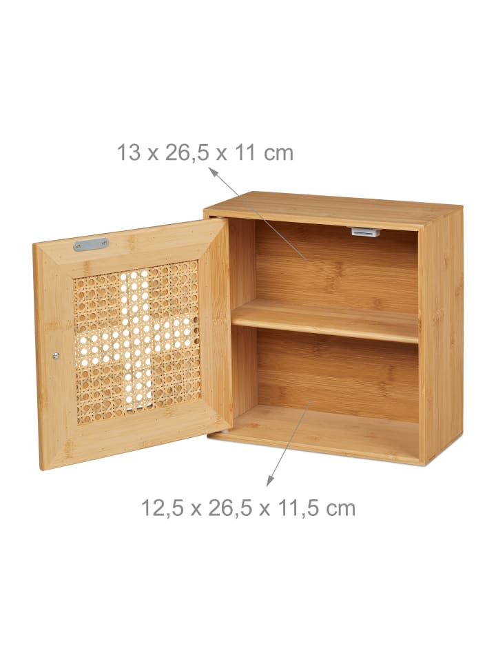 relaxdays Medizinschrank in Natur - (B)28 x (H)28 x (T)16 cm günstig kaufen onesize