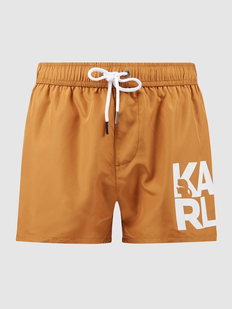 Badehose mit Logo in camel