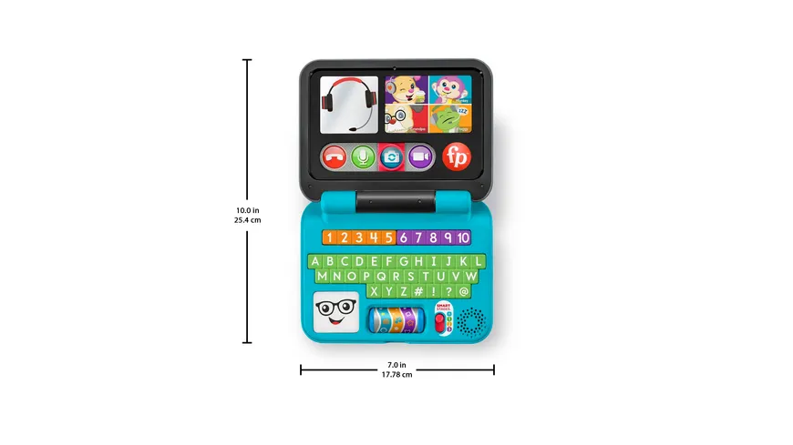 Fisher-Price Lernspaß Laptop, Lernspielzeug (Licht & Musik), ab 6 M.