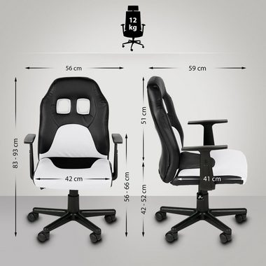 CLP Gaming Chair Fun, Kinder-Bürostuhl, mit abnehmbaren Armlehnen