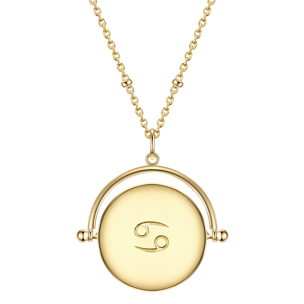Glanzstücke München Collier en argent Zodiaque Cancer Argent sterling Oxyde de zirconium (CZ) en Or j collier