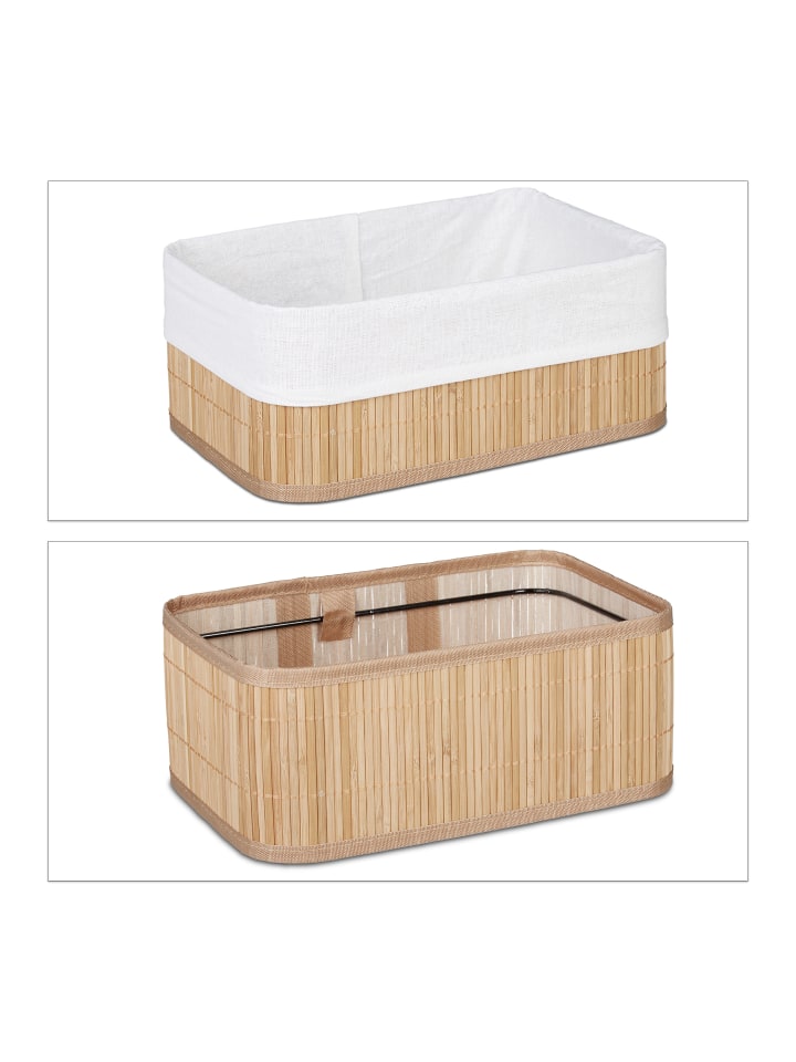 relaxdays 3x Aufbewahrungskorb Bad in Natur günstig kaufen onesize