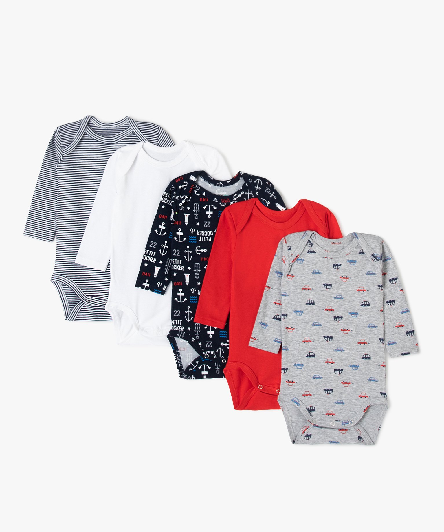 Bodies bébé Garçon à manches longues et col américain (... gris | GEMO