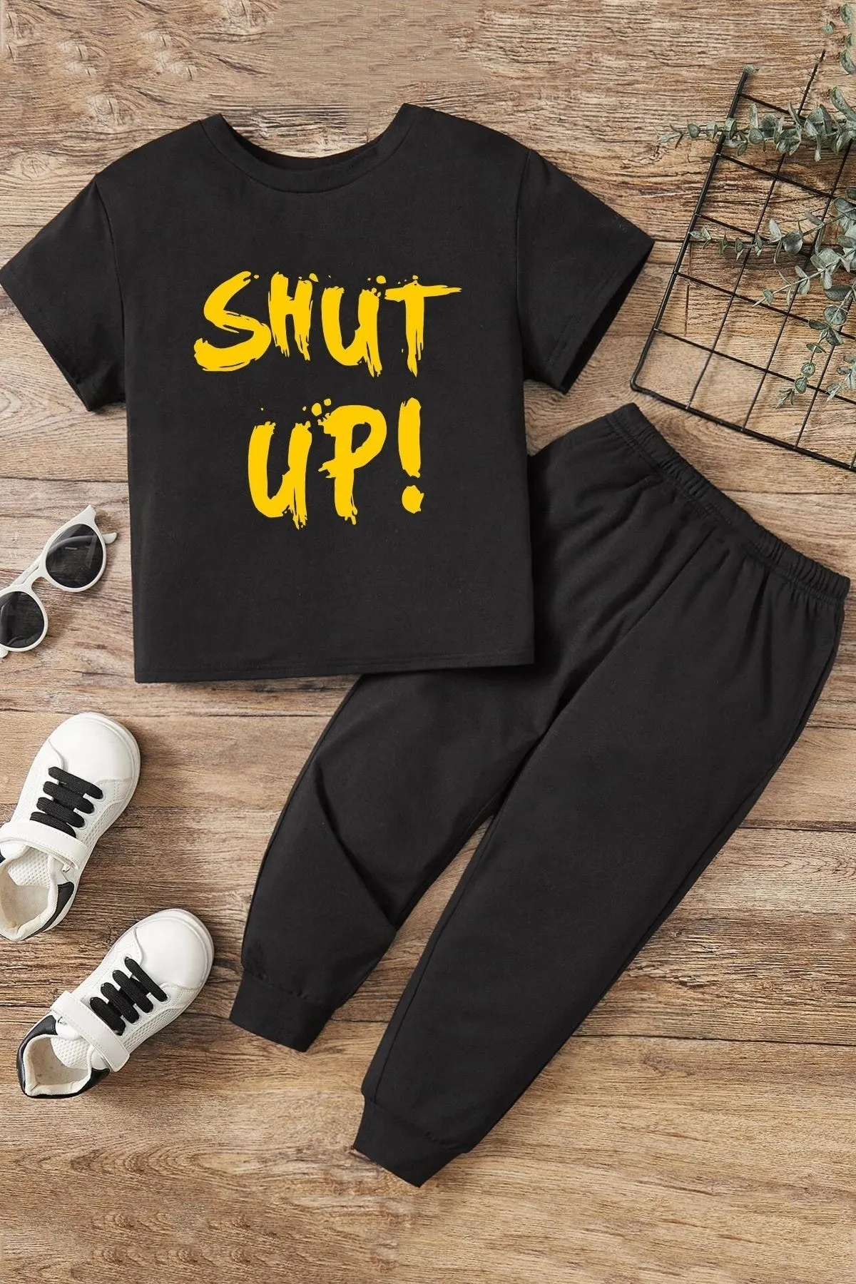 uyguntarz  Shut Up Bottom - Top-Trainingsanzug-Set für Kinder