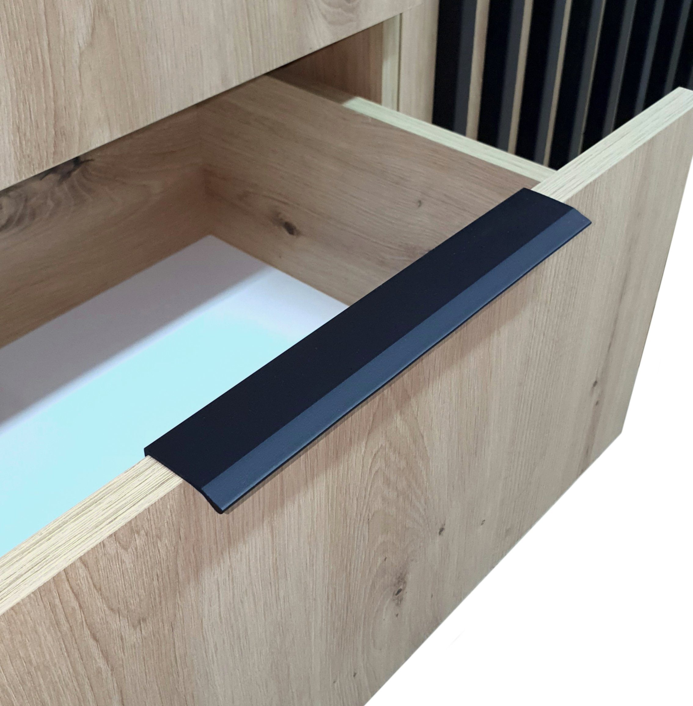 Compleo Kommode Kommode LISA, Sideboard mit Lamellen, drei Schubladen