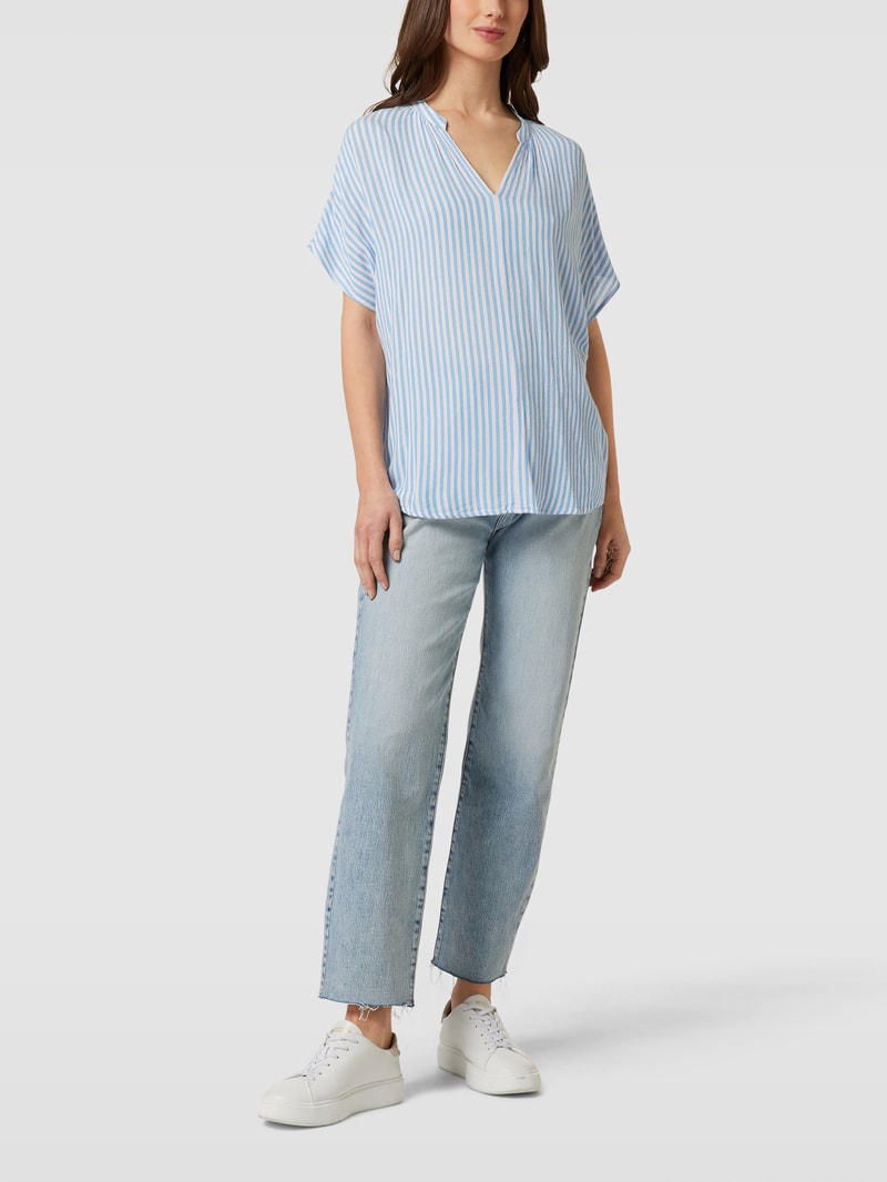 Bluse mit Streifenmuster in blau