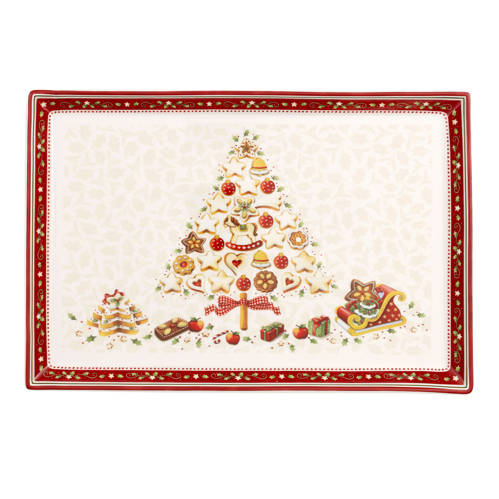 Villeroy & Boch Plateau à gâteaux rectangulaire, grand Winter Bakery Delight Plat à  tarte