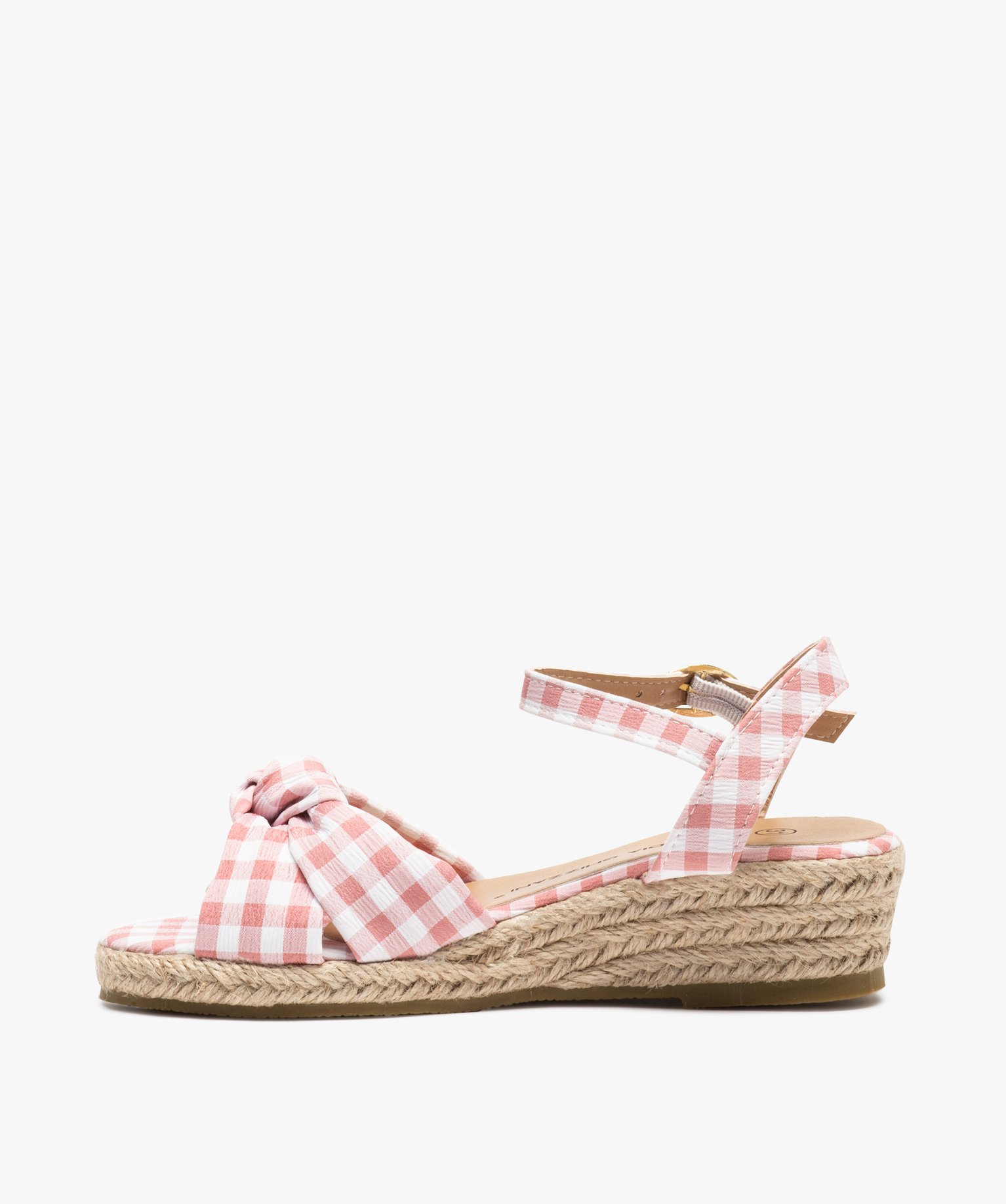 Sandales fille compensées dessus en broderie anglaise imprime | GEMO