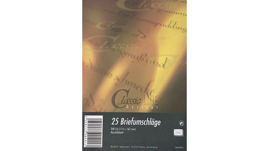 ClassicLINE Briefumschlag C6 gerippt creme 25 StÃ¼ck