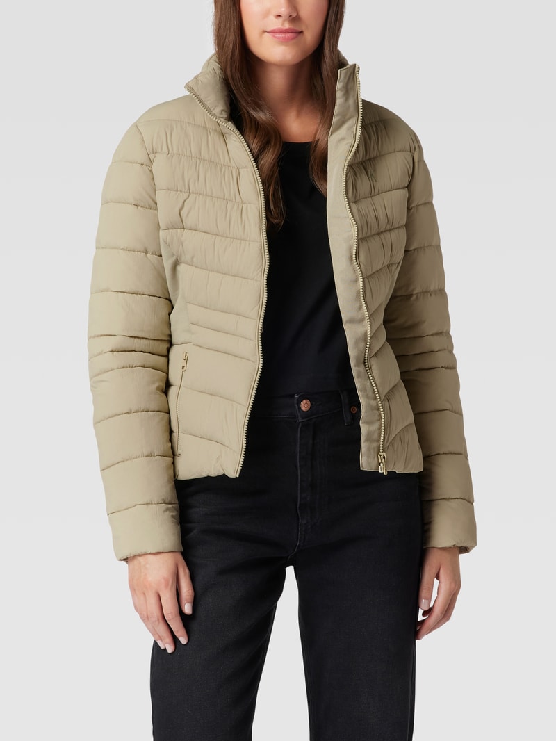 Steppjacke mit Label-Details in sand