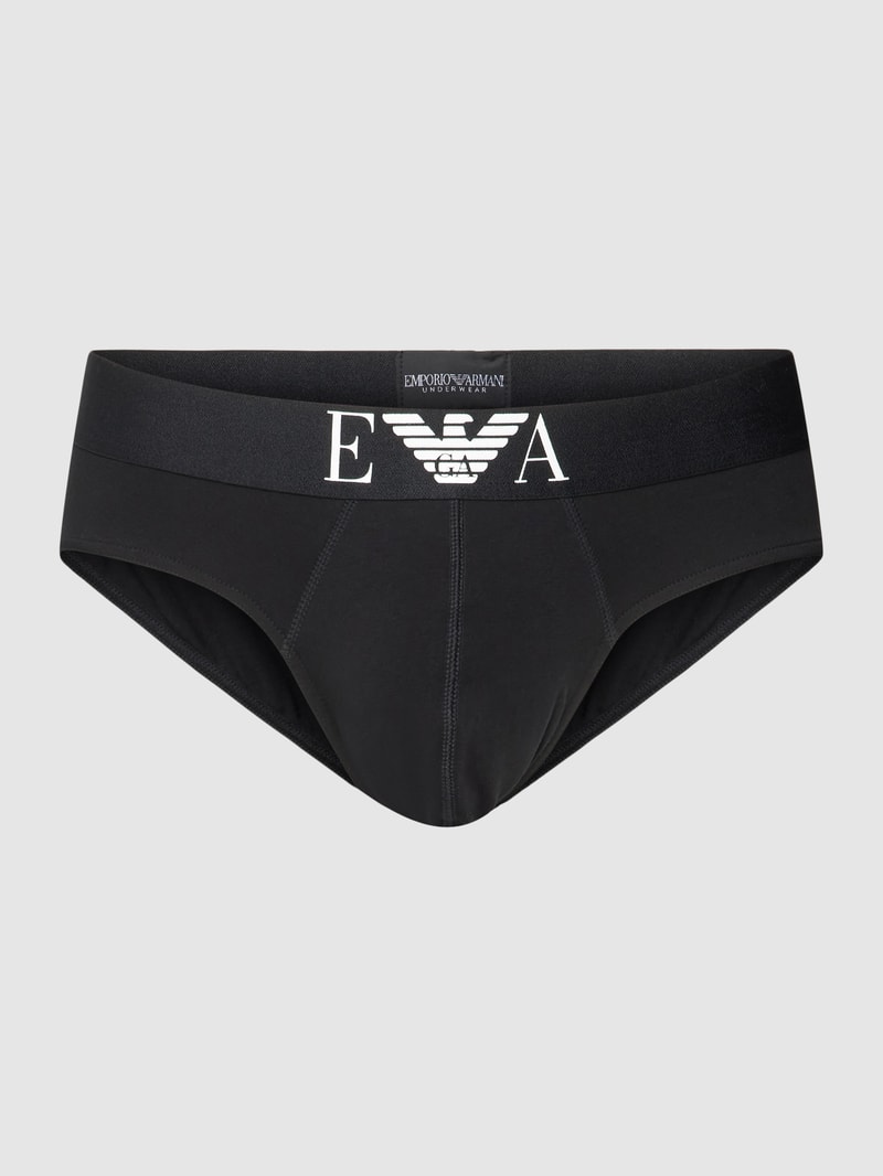 Slip mit Label-Print Modell 'SHINY BIG LOGO' in schwarz