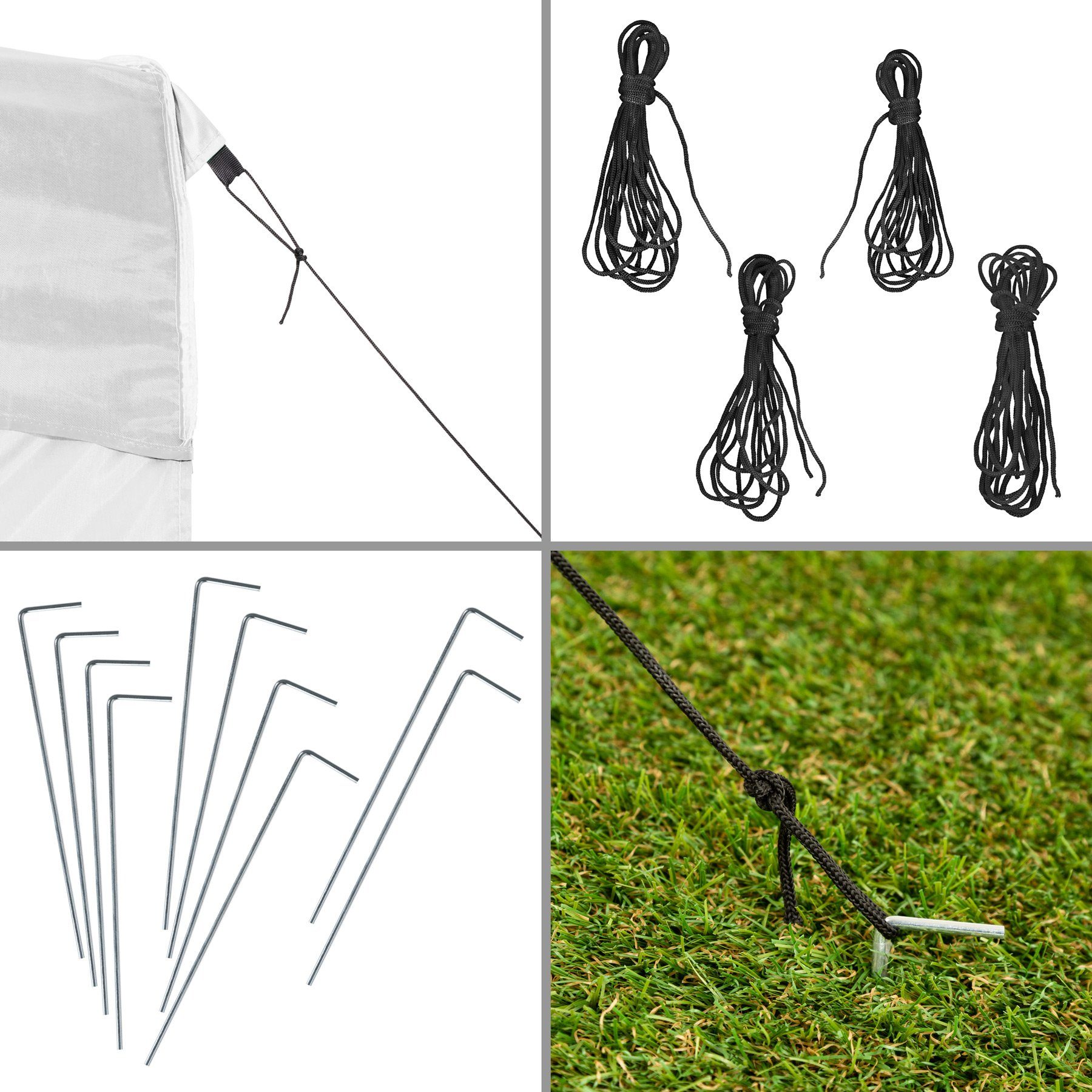 tectake Pavillon Viola, mit 3 Seitenteilen, (Set inkl. Seitenteile), Verstellbare Höhe