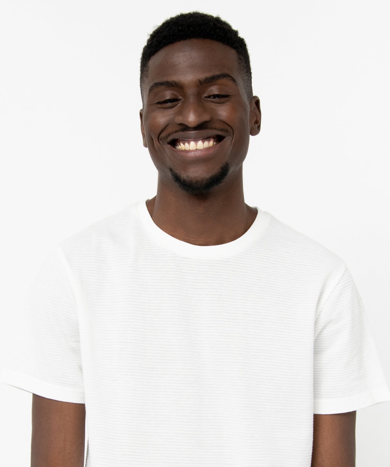 Tee-shirt à manches courtes effet rayé homme blanc | GEMO