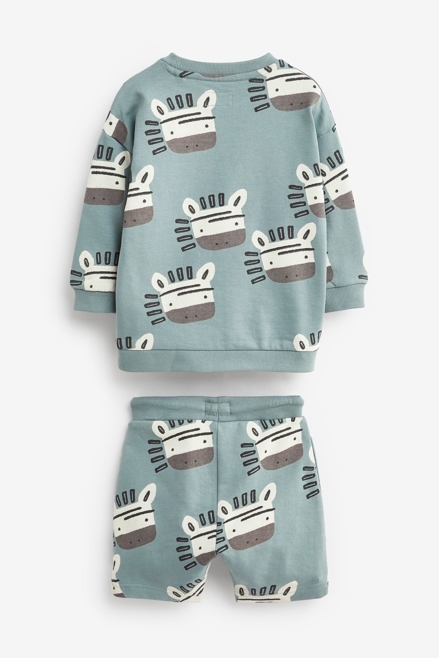 Next Sweatanzug Gemustertes Jersey-Sweatshirt und Shorts im Set (2-tlg)