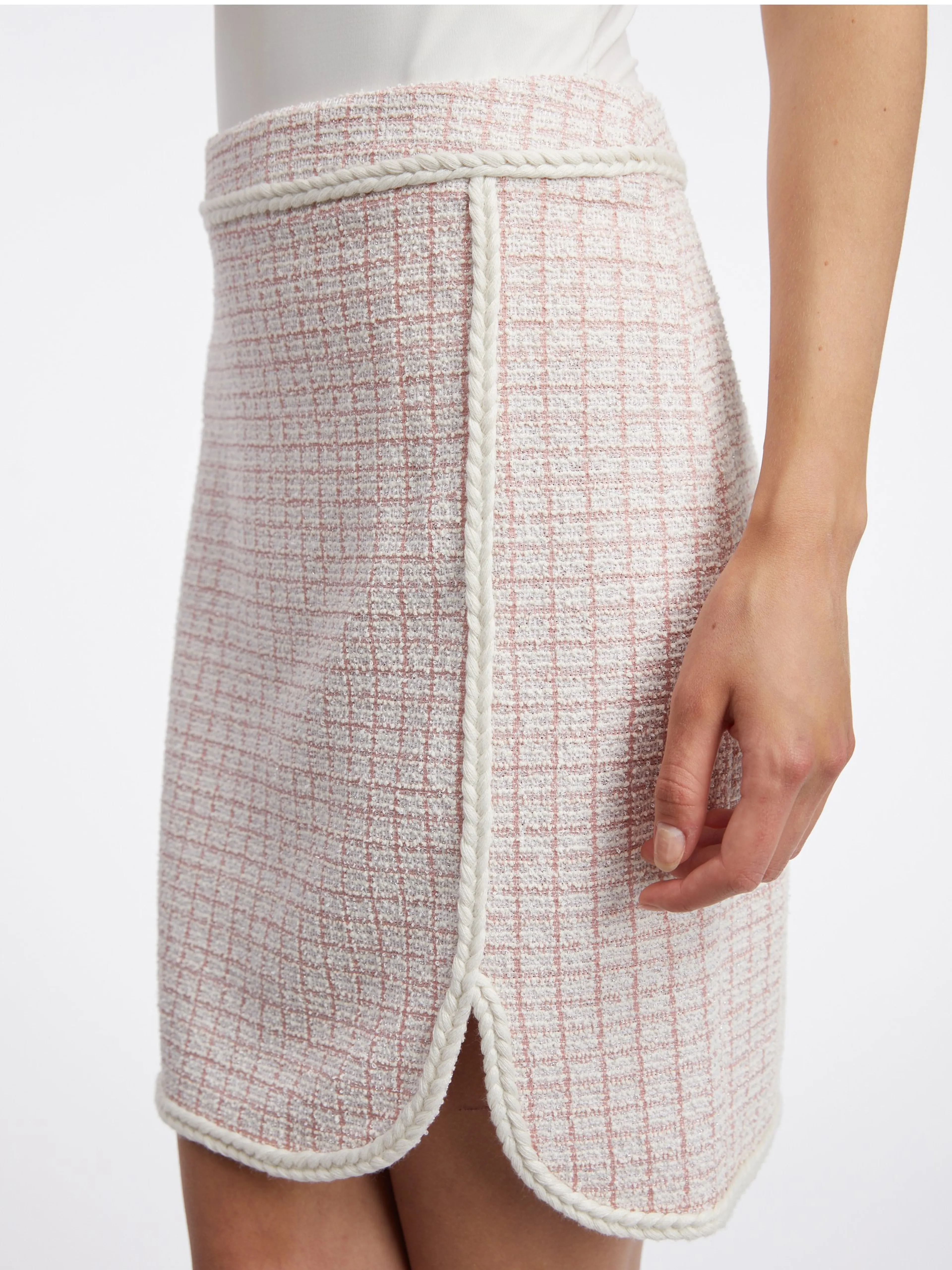 Hellrosa Damen-Tweed-Rock ORSAY