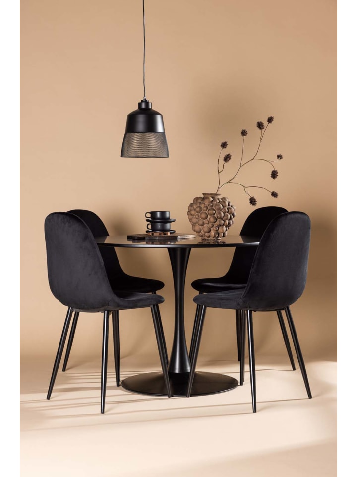 ebuy24 Essgruppe Glade 4 (5-teilig) Schwarz 100 x 100 cm günstig kaufen onesize