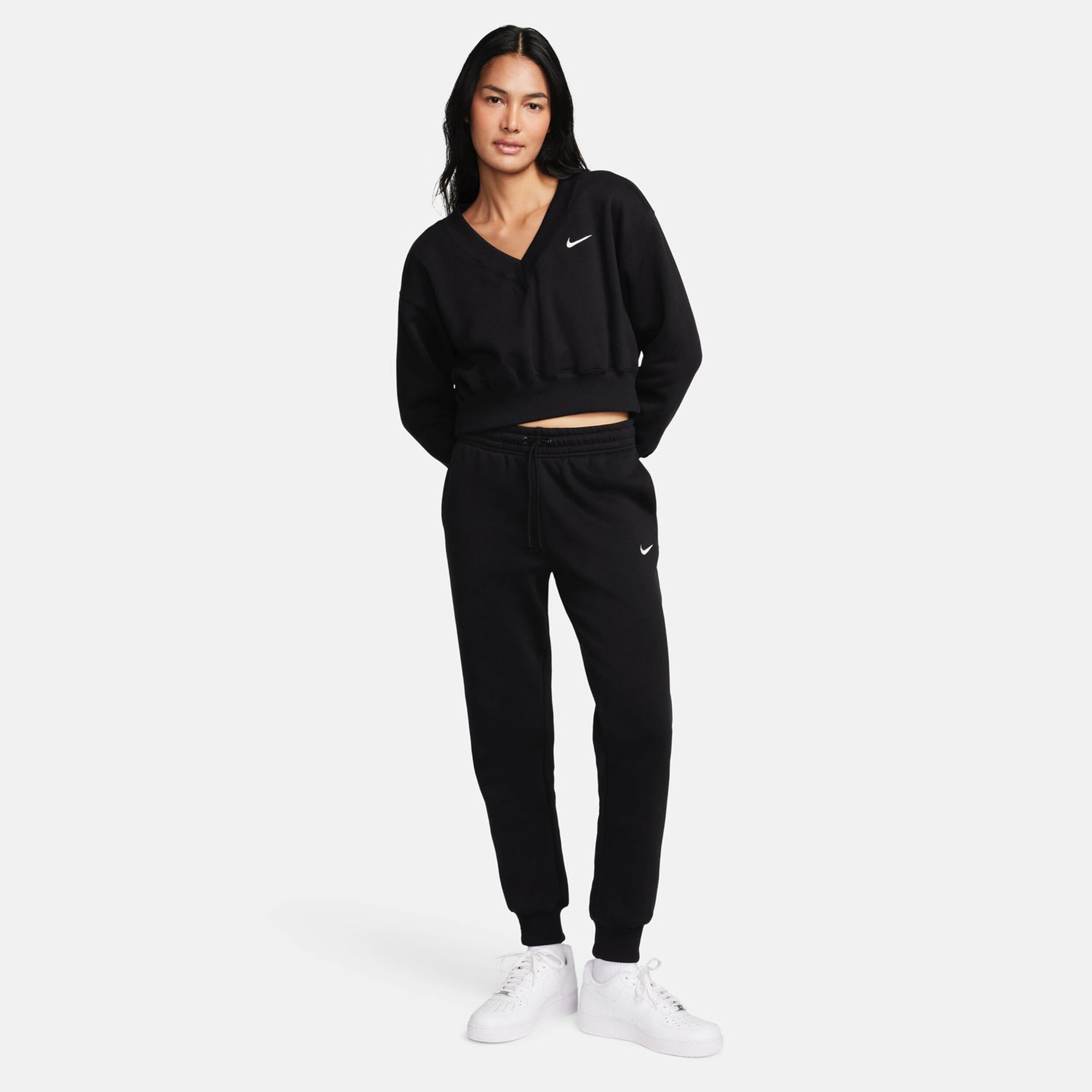 PHNX Fleece Mid-Rise Standard Trainingshose Damen - Schwarz