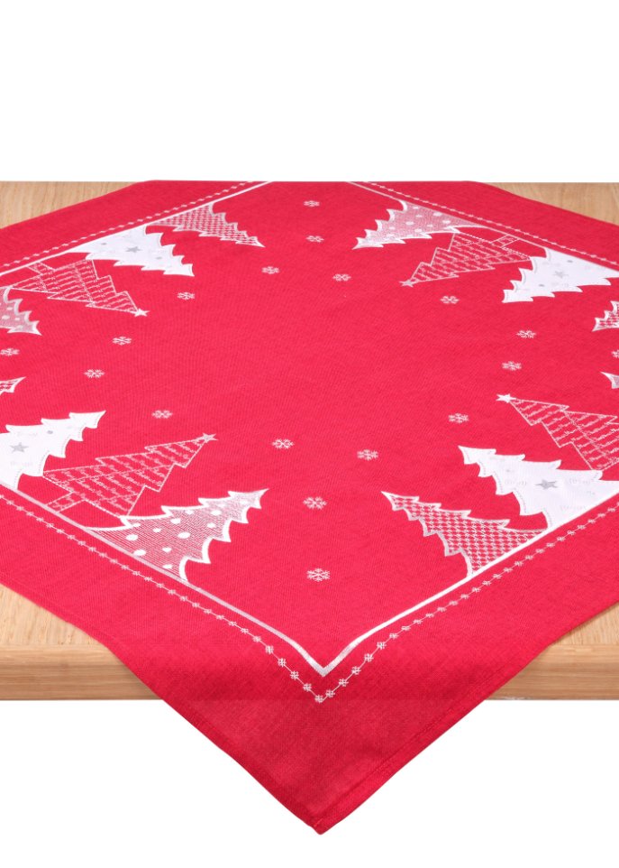 Tischdecke mit Tannenbaum Stickerei