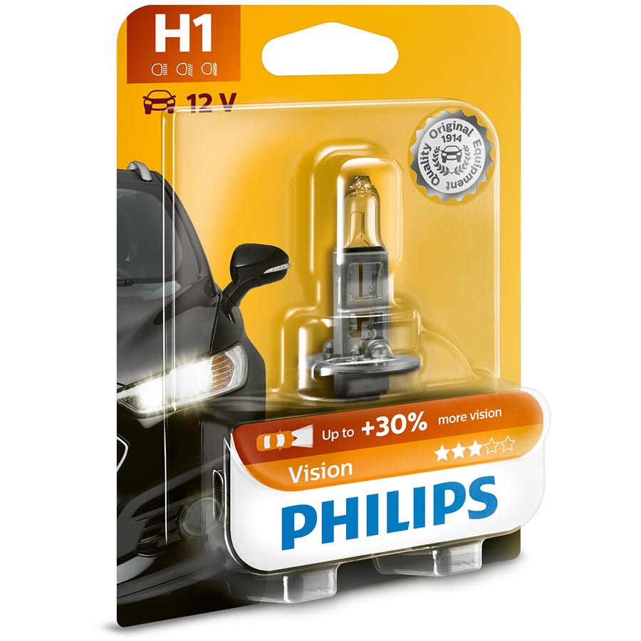 Philips Vision +30% H1 Glühlampe, 1 Stück - ATU