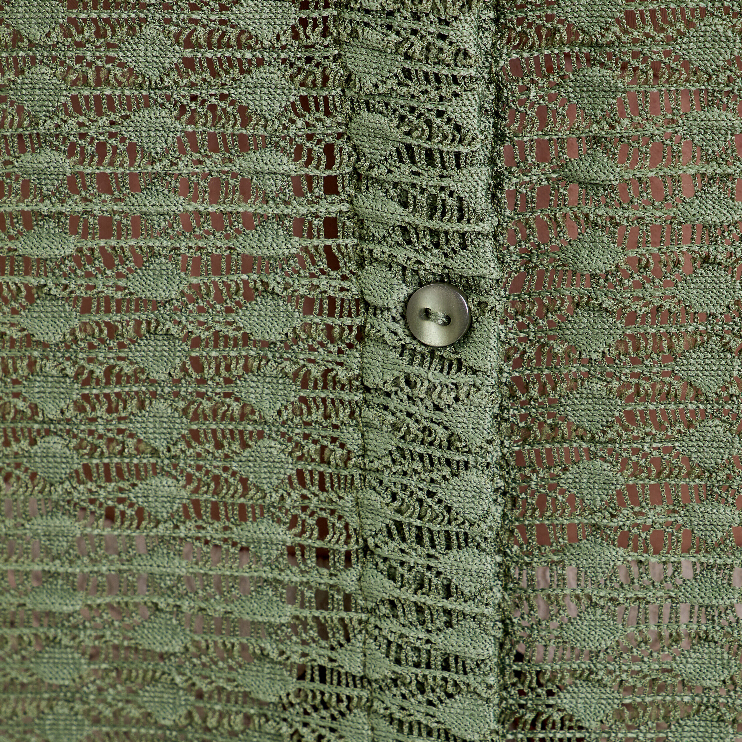 Blouse manches courtes ajourée vert foncé femme | Cache Cache