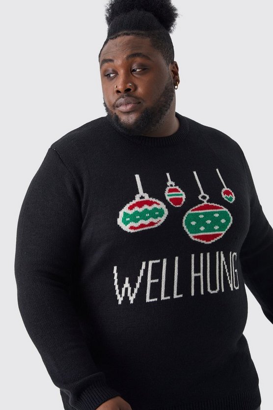 Plus Weihnachtspullover mit Well Hung Print