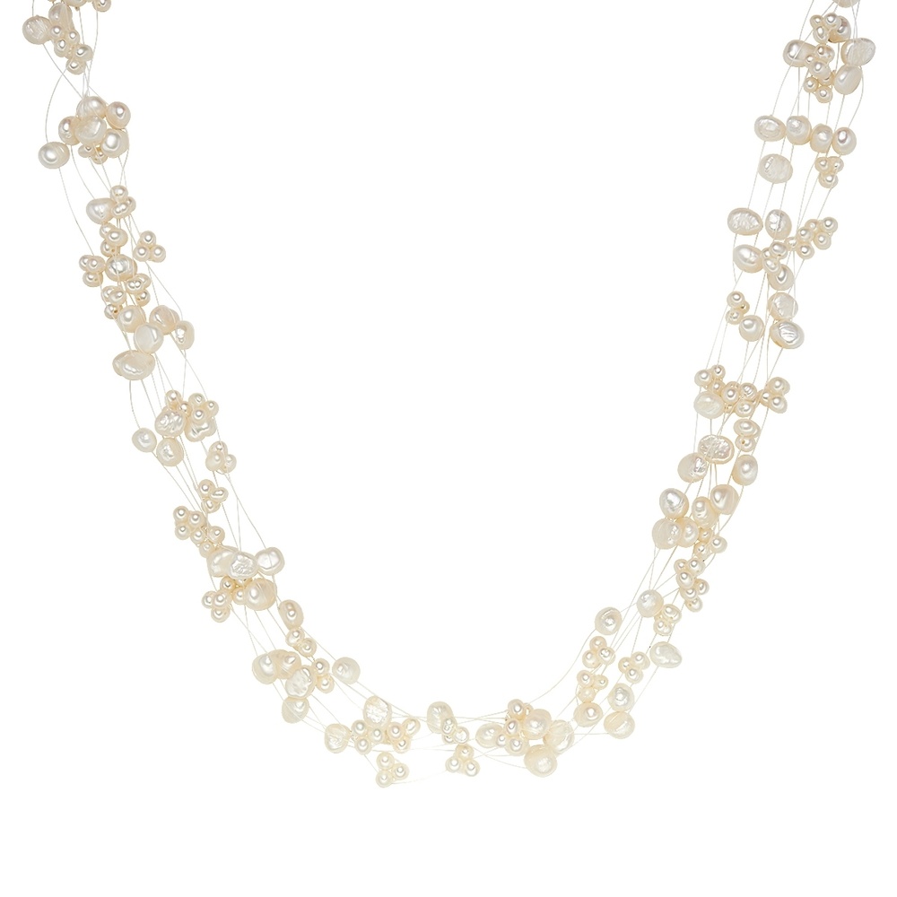 Valero Pearls Collier de perles Perle de culture d'eau douce Perle de culture d'eau douce en Bl collier