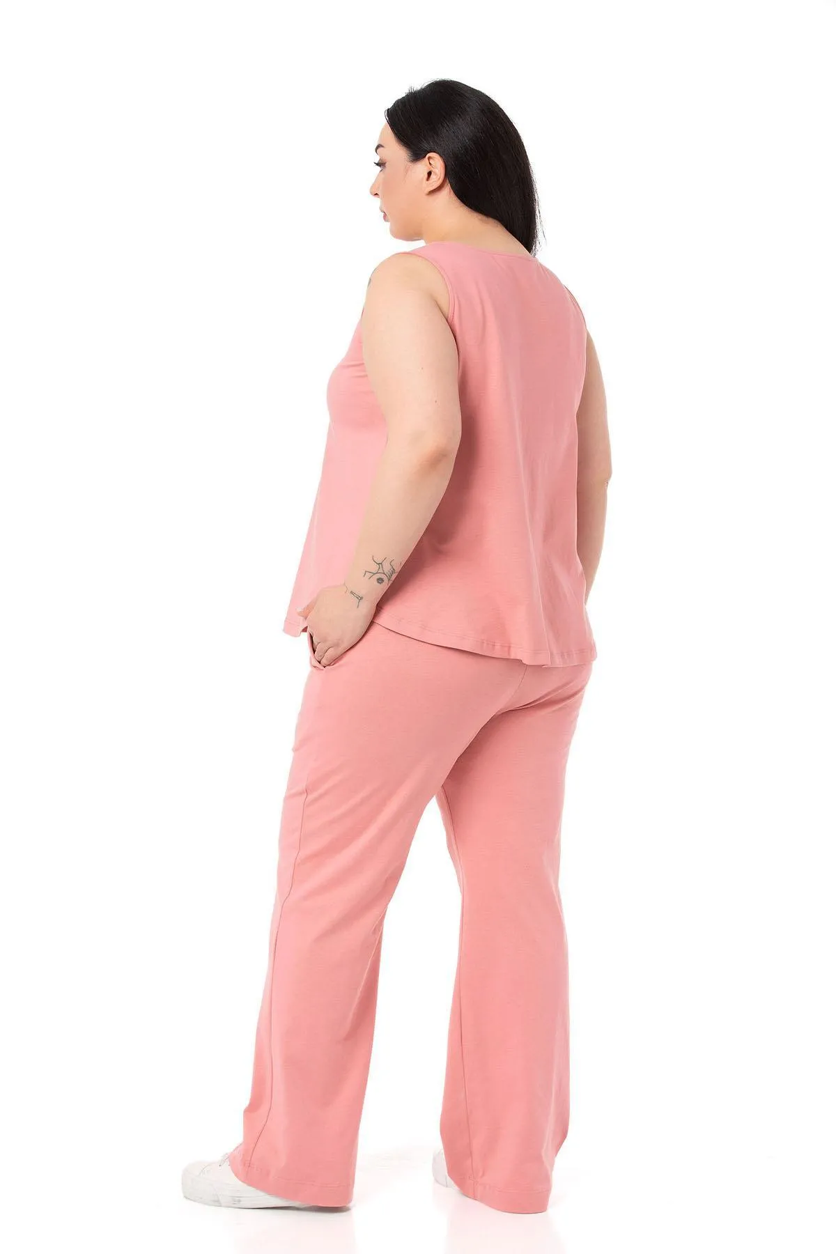 DISENTIS MODEST  Trainingsanzug-Set aus gekämmter Baumwolle in Rosa in Übergröße