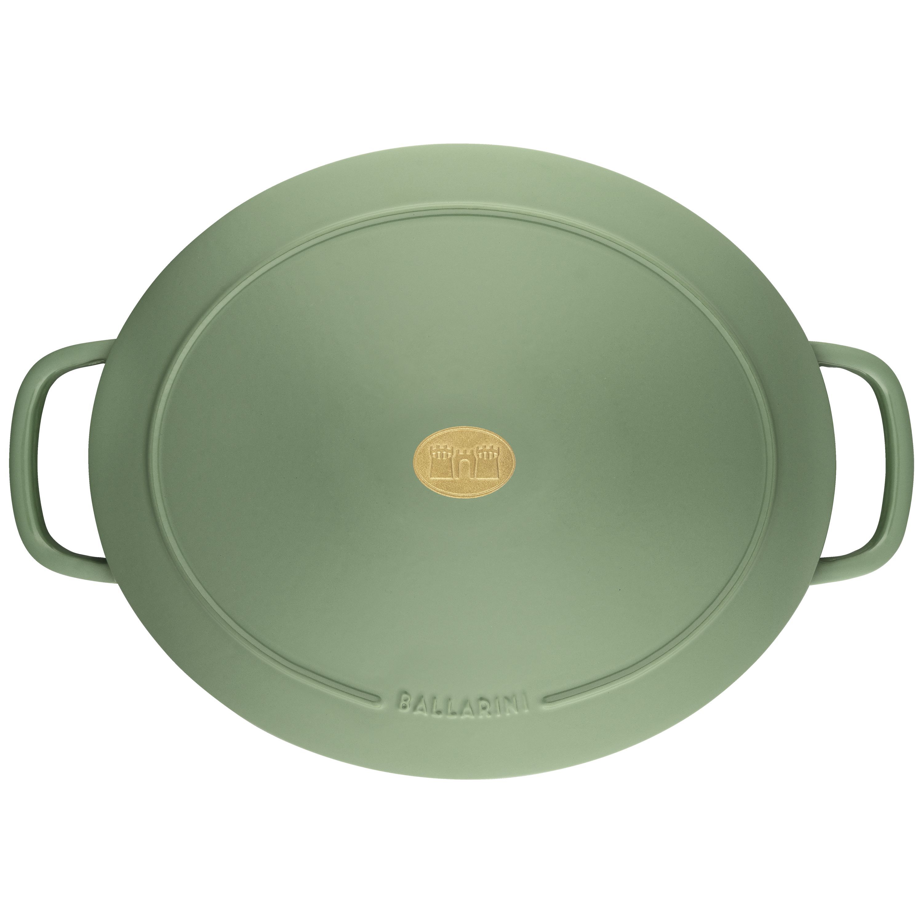 Cocotte 37 cm, oval, Grün, Gusseisen