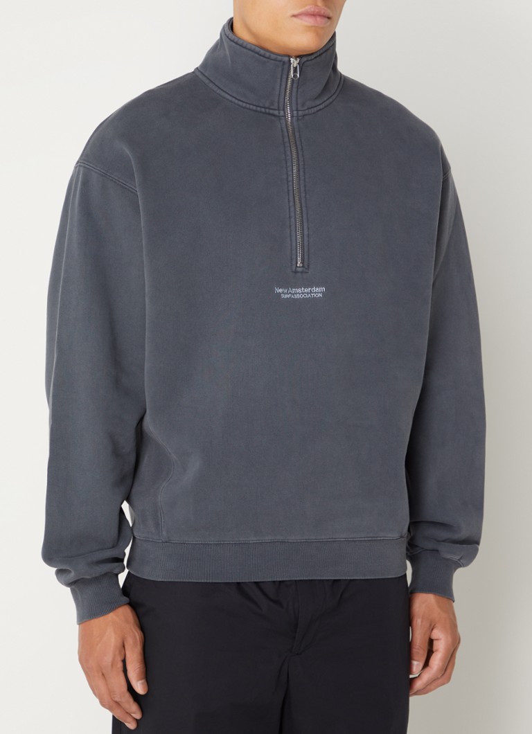 New Amsterdam Surf Association Sweater with half zip and logo