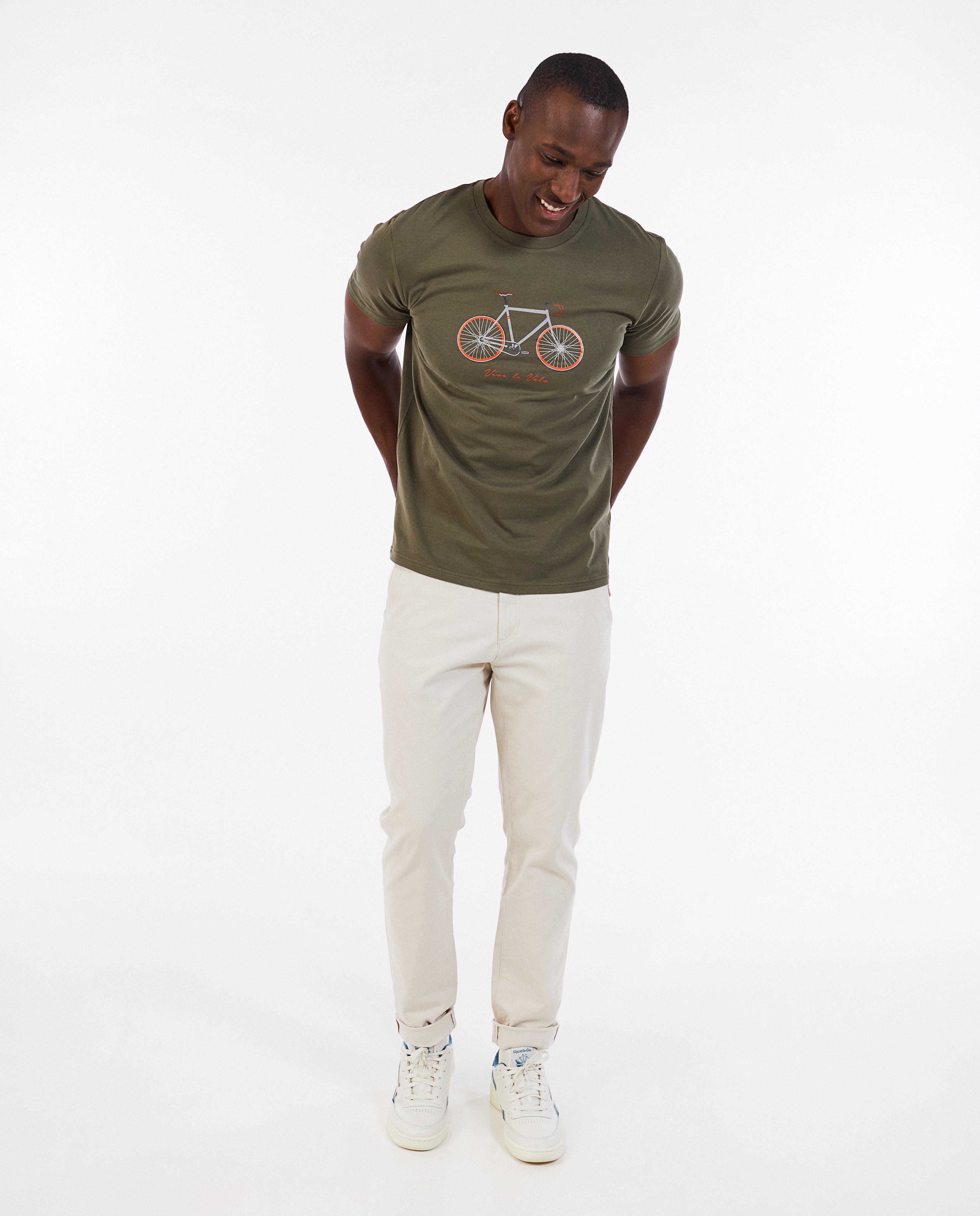 Long Live Cycling Donkergroen póló, S-XXL khaki