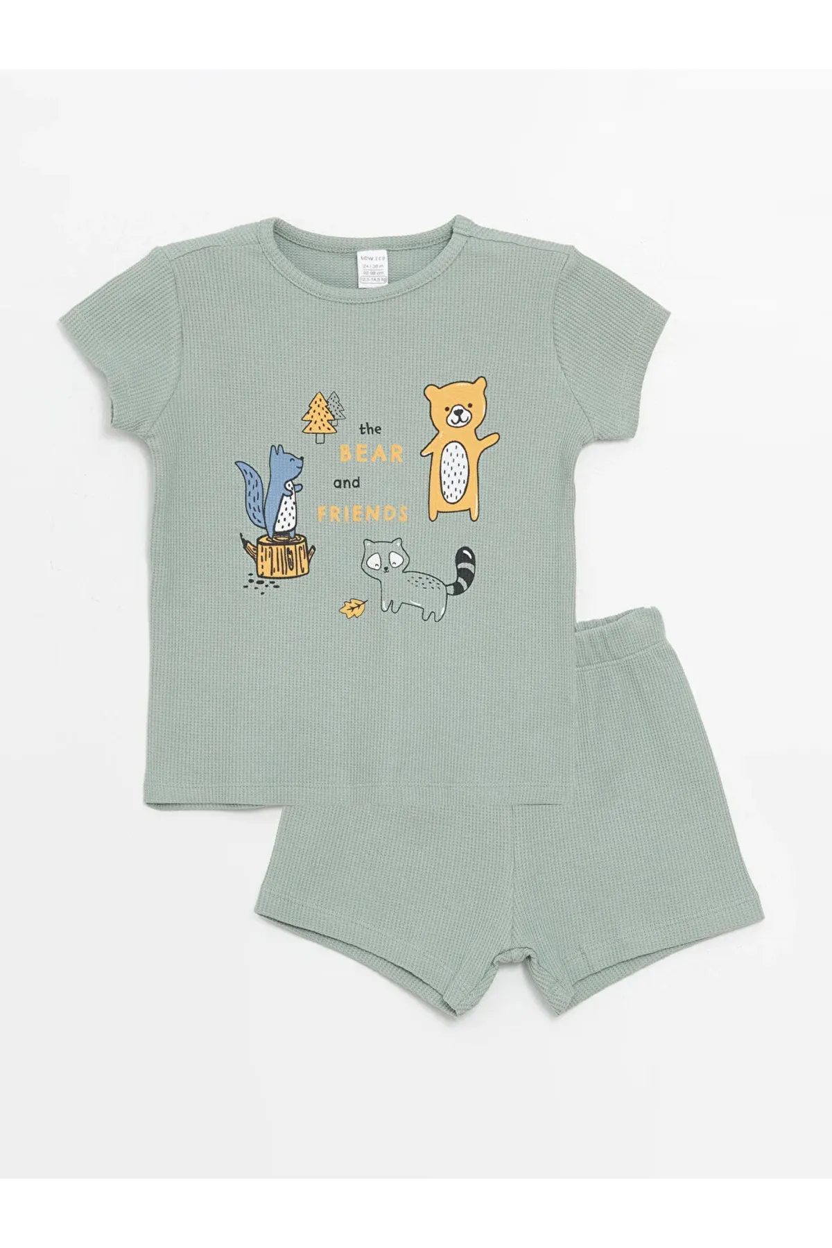 LC Waikiki  LCW ECO Baby-Schlafanzug-Set mit Rundhalsausschnitt, kurzen Ärmeln und Shorts