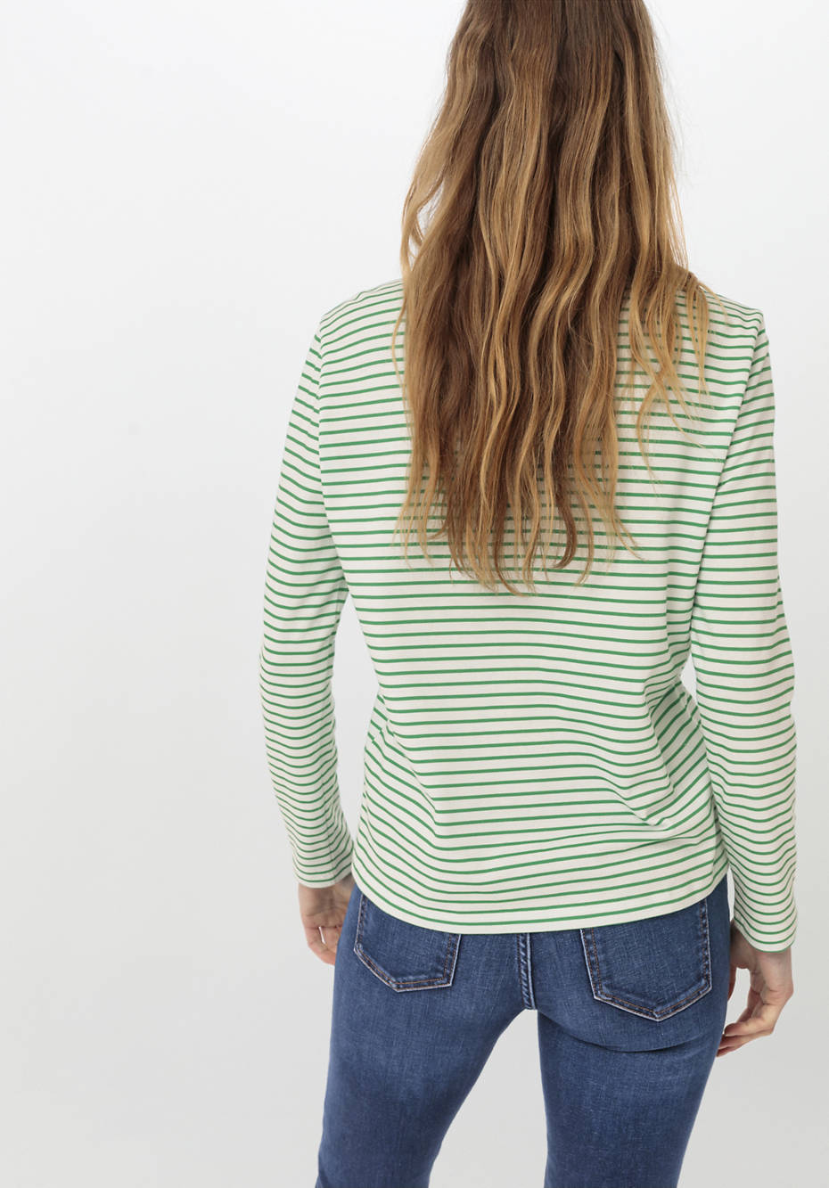 Langarm-Ringelshirt aus reiner Bio-Baumwolle