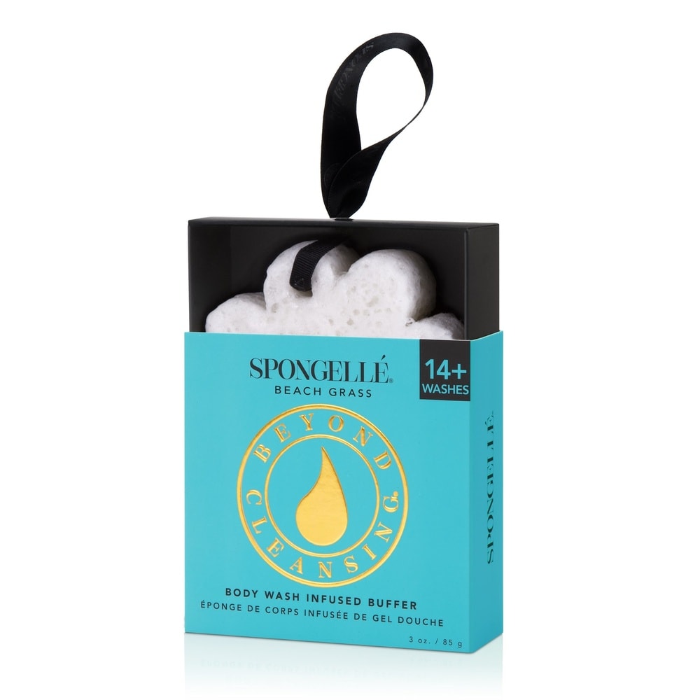spongelle BOXED FLOWER WHITE - BEACH GRASS Eponge de corps infusée de gel douche