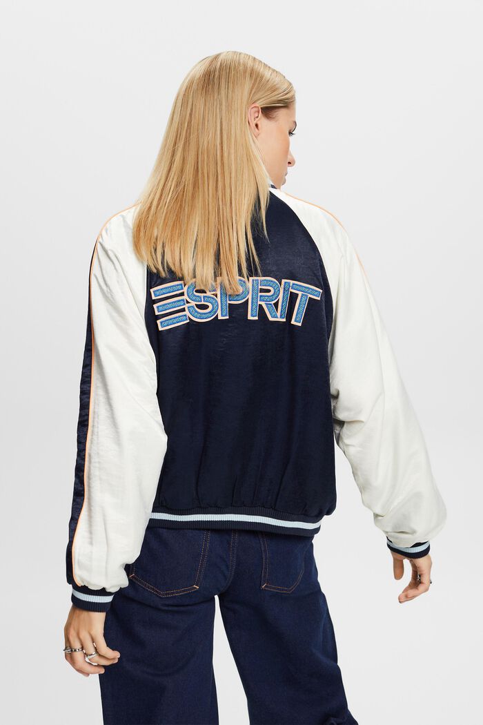 Bomberjacke aus Satin mit Logo