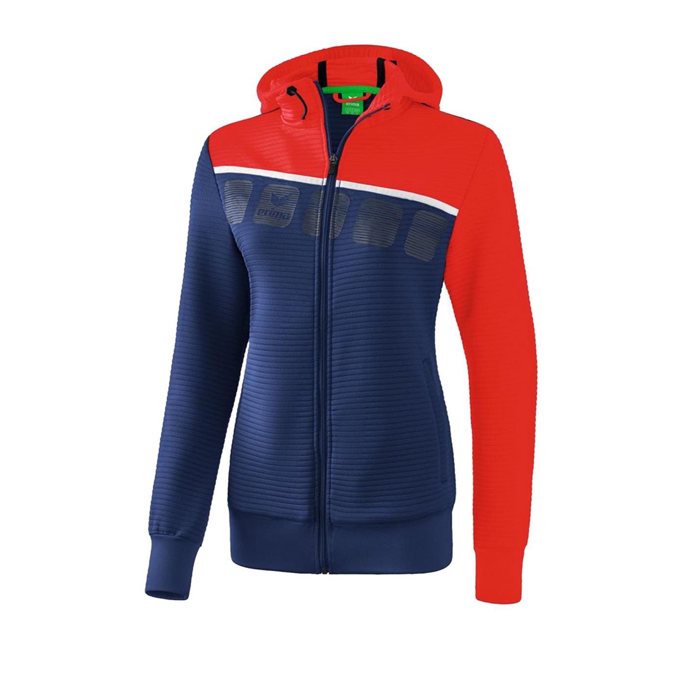 Erima 5-C Trainingsjacke mit Kapuze Damen Blau Rot
