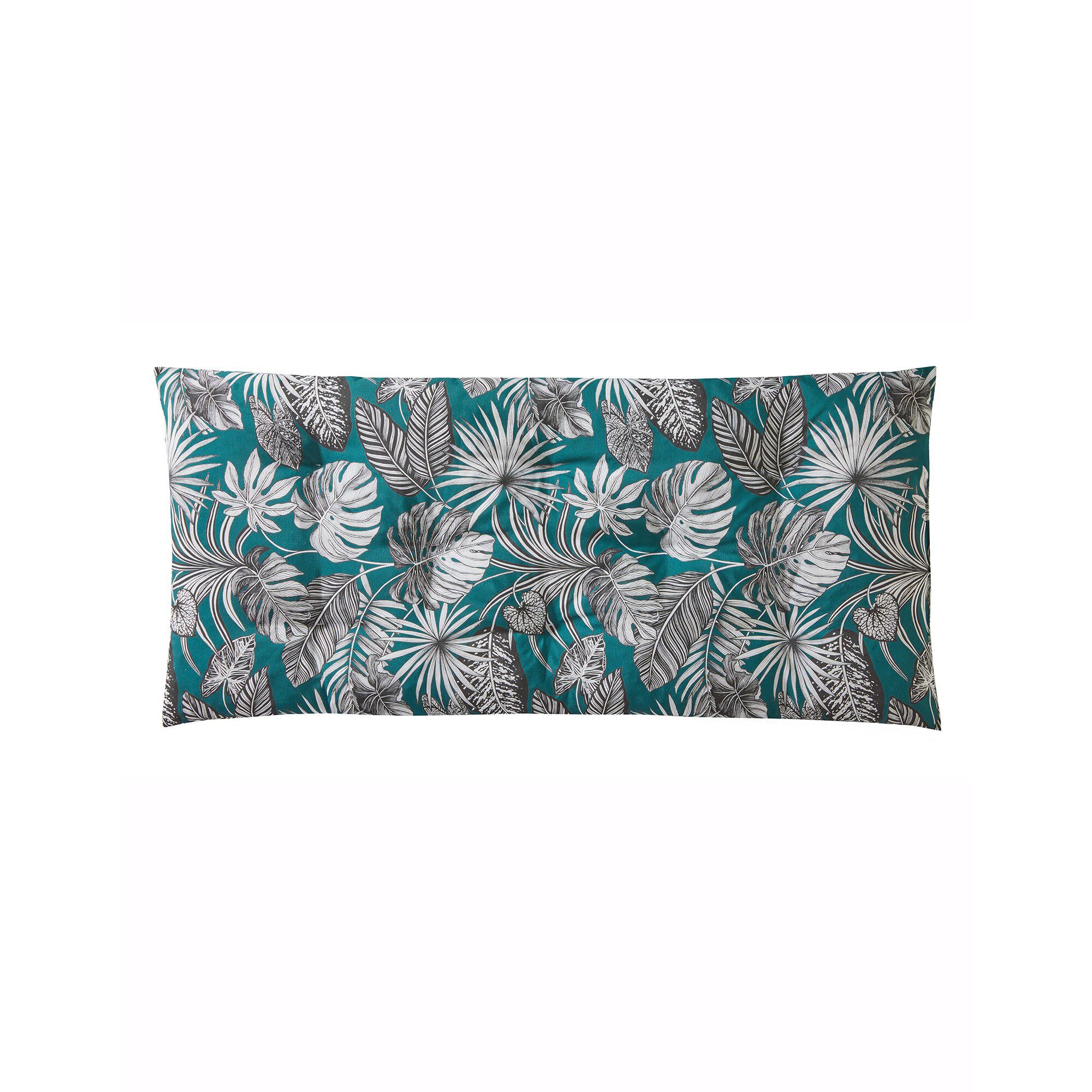 Long coussin déco coton imprimé tropical