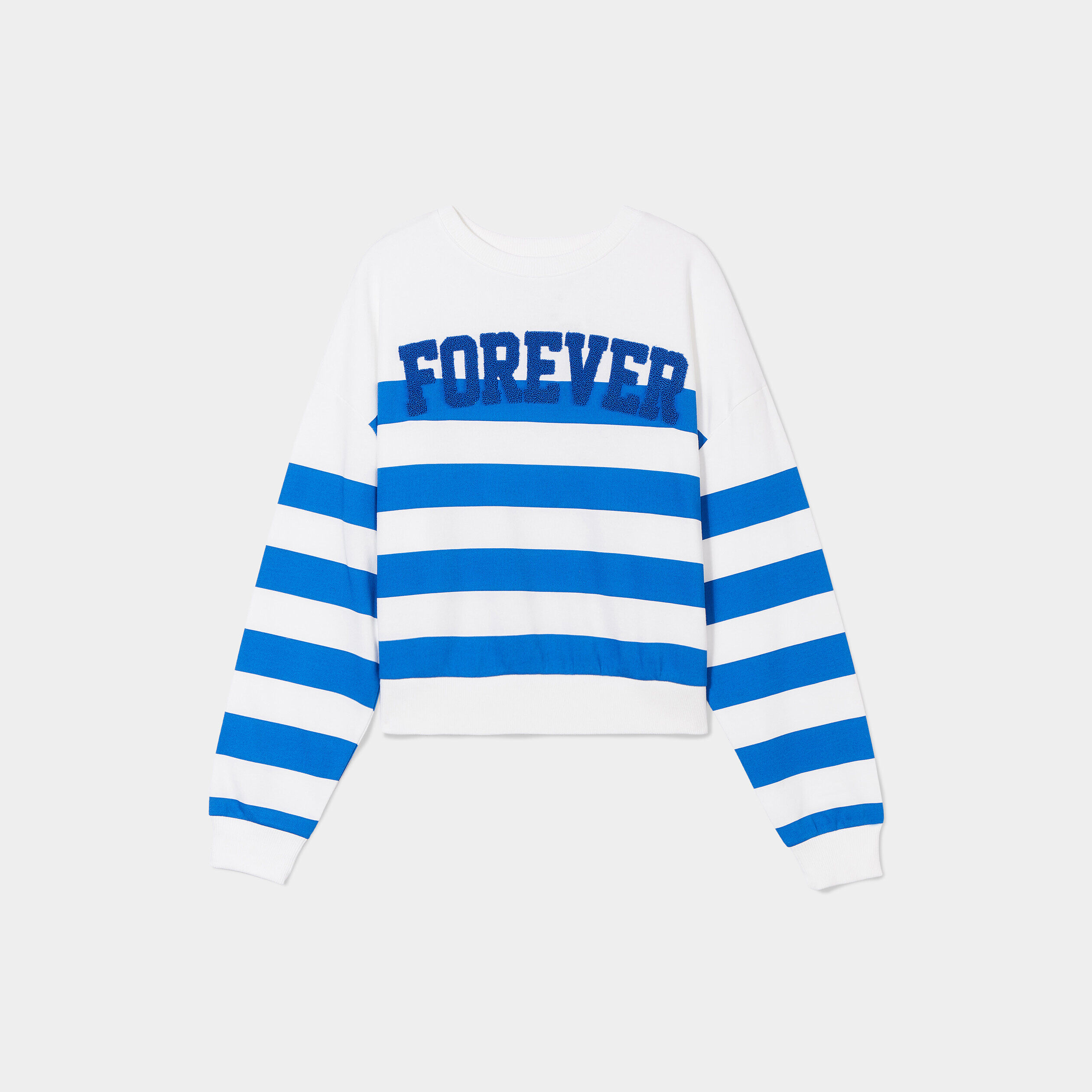 Sweat oversize manches longues bleu femme | Cache Cache