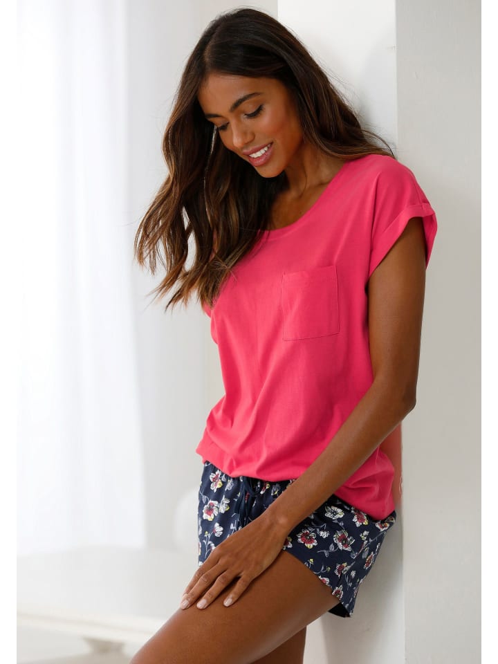 VIVANCE DREAMS Shorty in mauve-dunkelblau-geblümt günstig kaufen