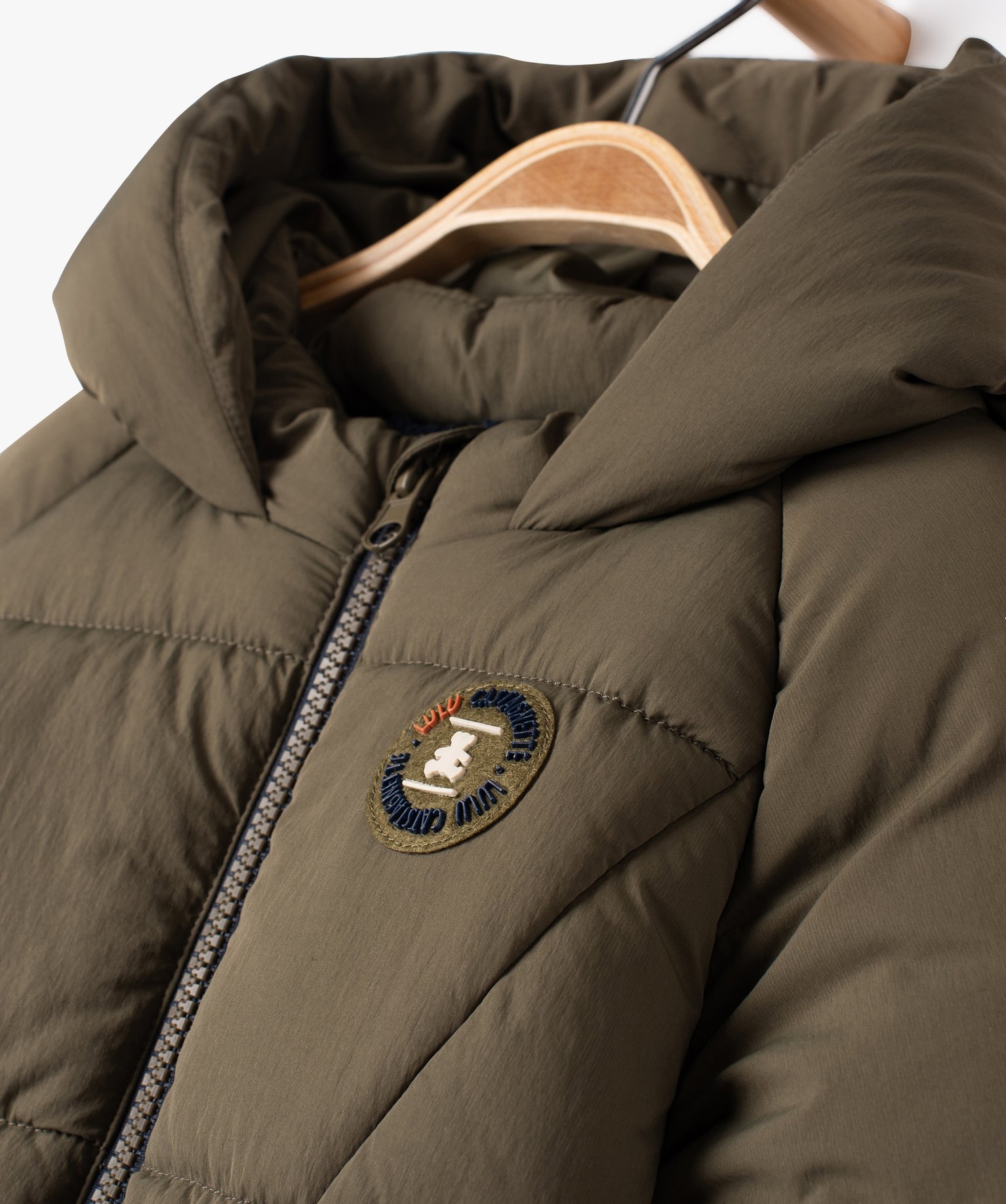 Blouson matelassé doublé peluche à capuche bébé Garçon... kaki | GEMO