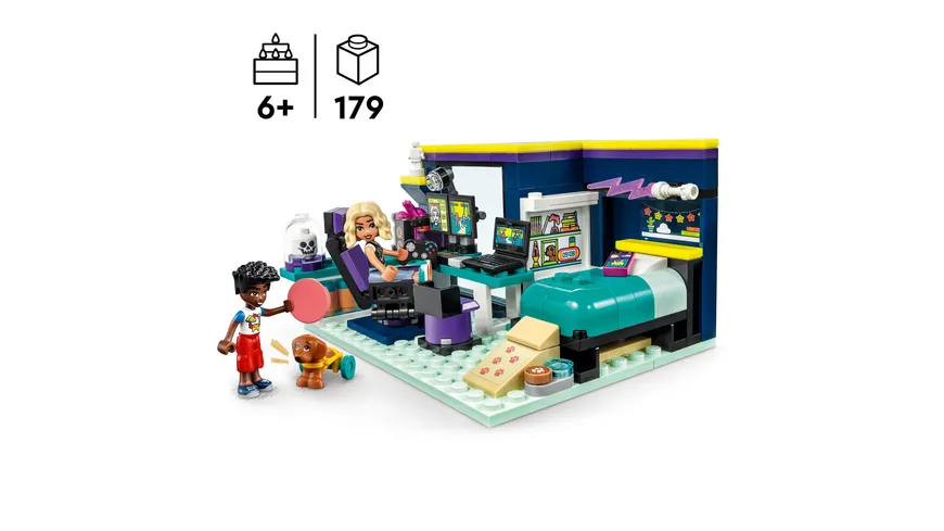 LEGO Friends 41755 Novas Zimmer Mini-Puppen Schlafzimmer Spielzeug