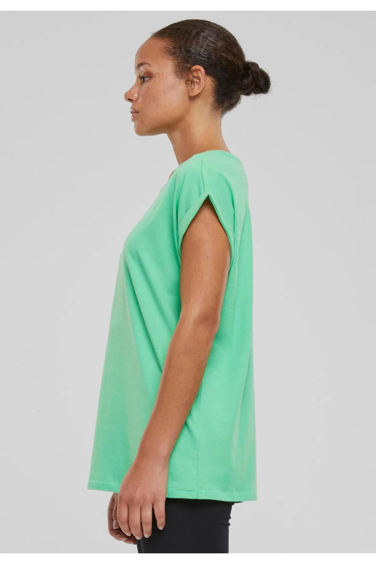 Urban Classics  Damen T-Shirt mit verlängerter Schulterpartie für Damen