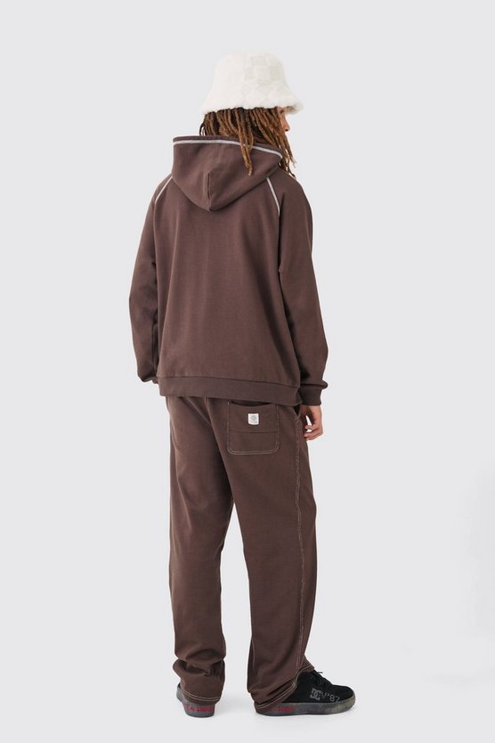 Lockere Jogginghose mit Kontrast-Naht