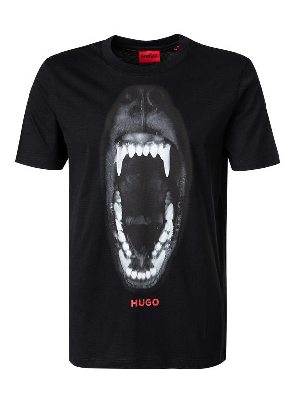 HUGO, T-Shirt, Baumwolle, schwarz