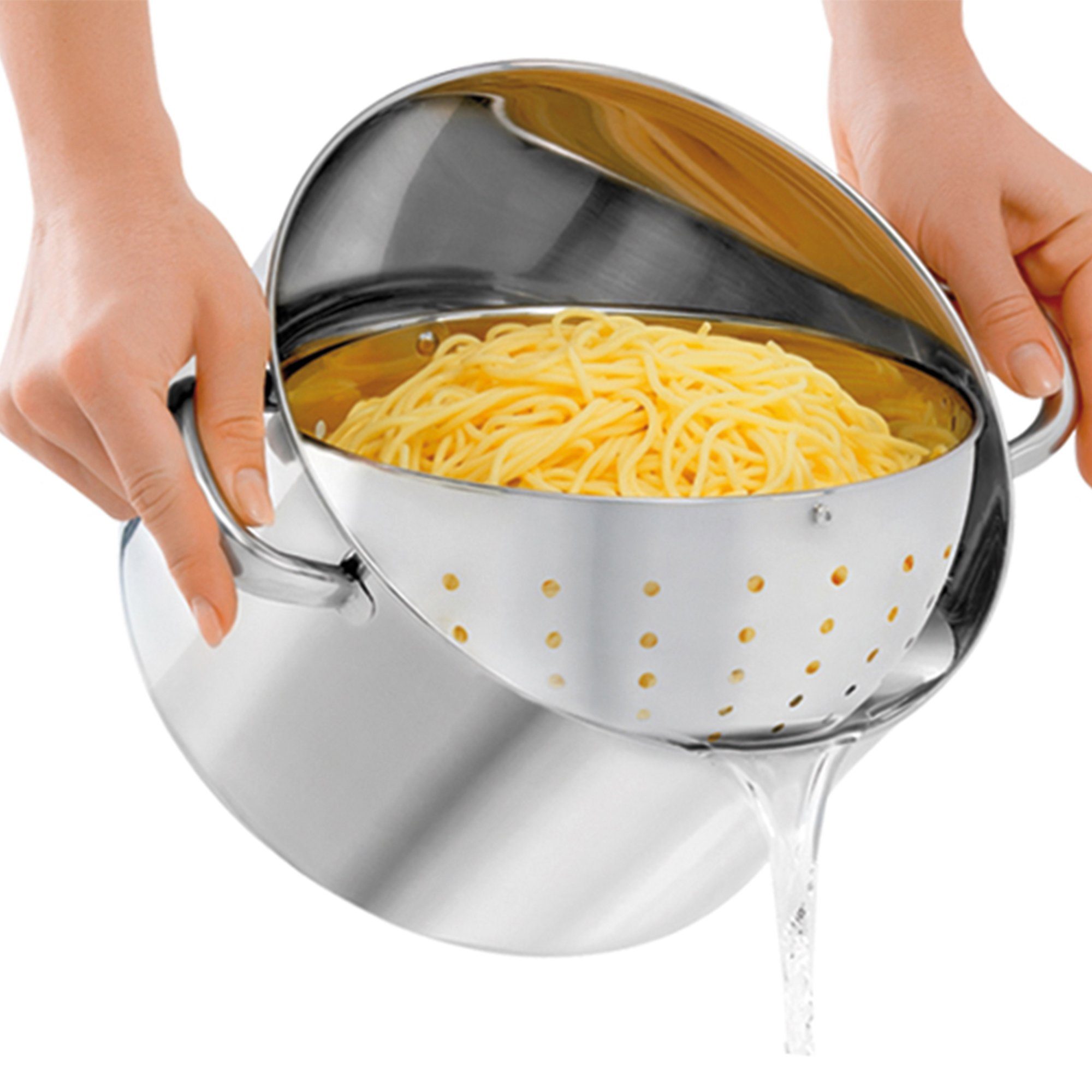 BEYOND Topf-Set, Edelstahl 18/8 (Set, 3-tlg), Kochen,Braten,Schmoren,Backen,Dünsten,Dämpfen,Blanchieren,Induktion